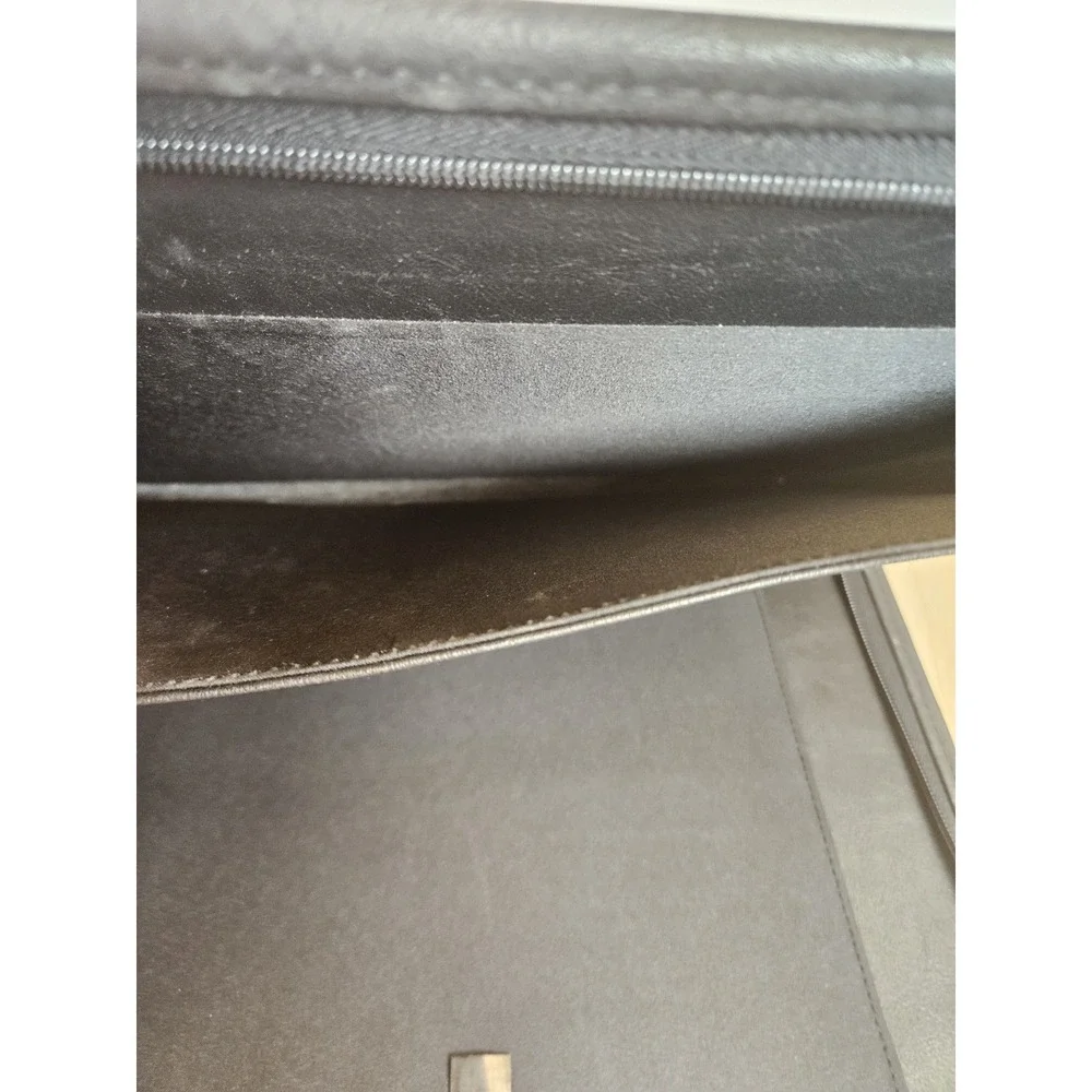 Leed's Black Zip Around Portfolio Padfolio Organizer Binder i2 Logo Business